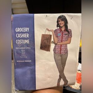 Party City Adult Womens Medium Grocery Cashier Costume Cosplay Halloween